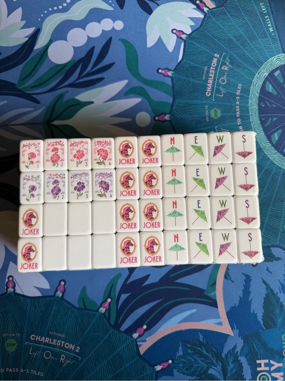 Coral Pink, Green and Light Blue Mahjong Tiles - Picture 7 of 7